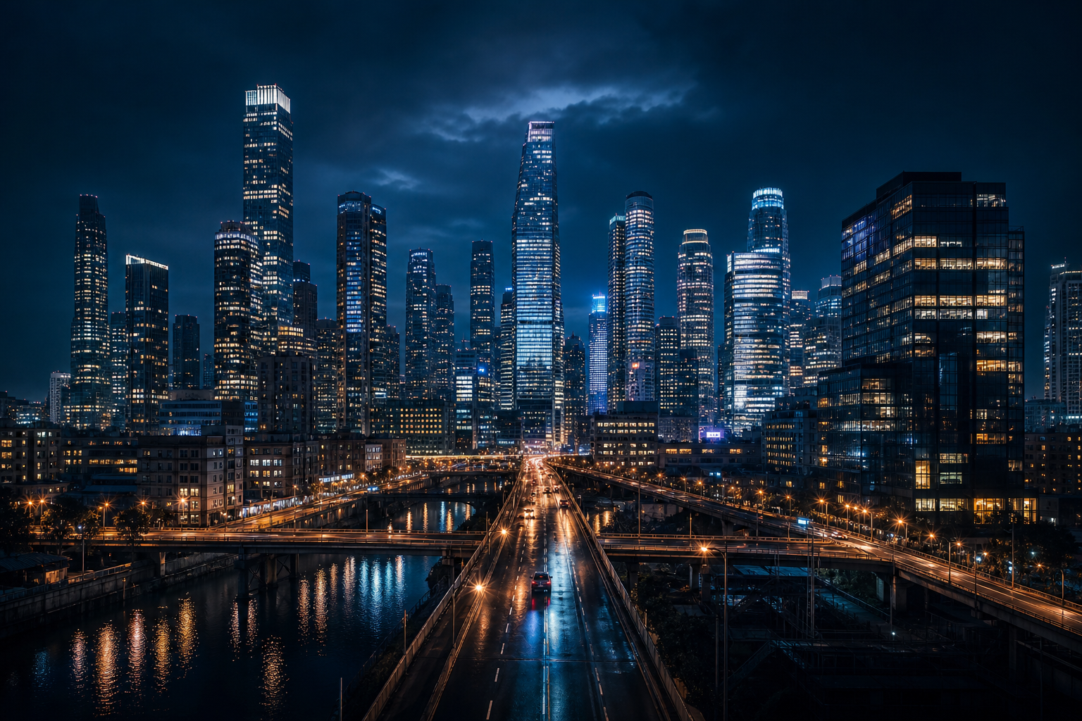 AI 生成的城市夜景图
